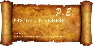 Pólyik Euridiké névjegykártya